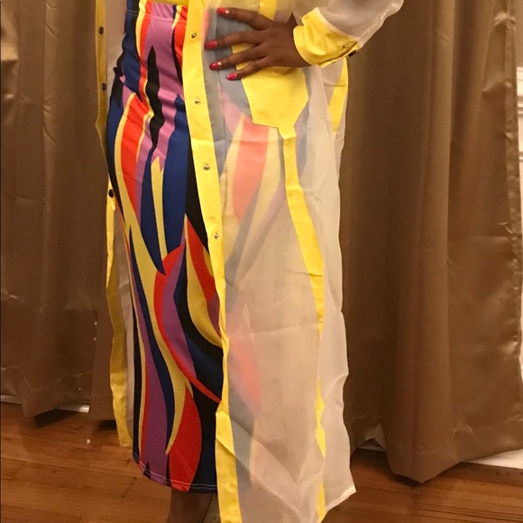 (Closet Closing)Brand new multi colored slim skirt - Picture 2 of 2